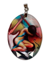 Personalized 2" Oval Crystal Pendant